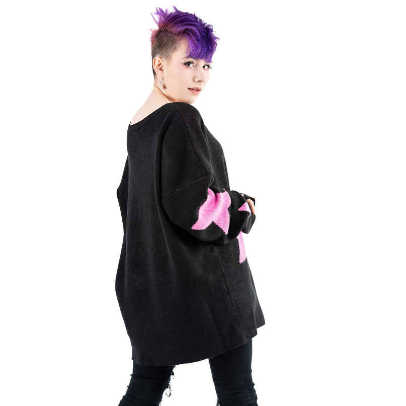 Heartless Seeing Stars Jumper | Pink / Black