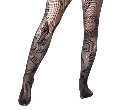 Poizen Industries Serpent Fishnet Tights