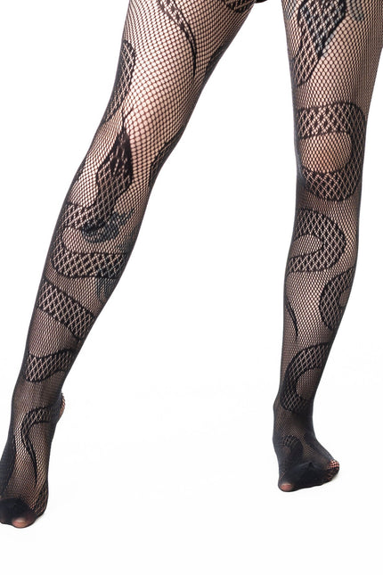 Poizen Industries Serpent Fishnet Tights