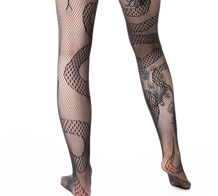 Poizen Industries Serpent Fishnet Tights
