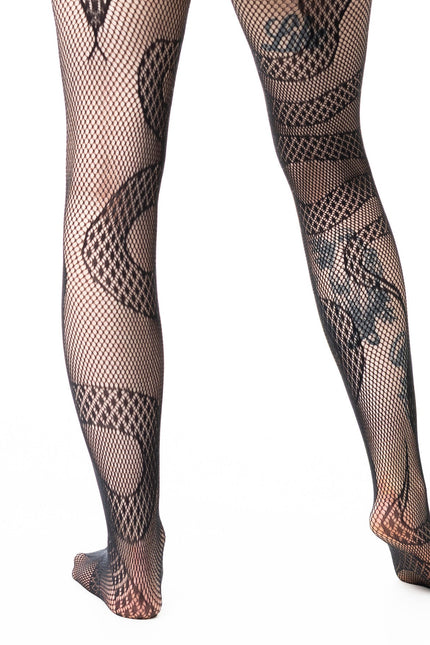 Poizen Industries Serpent Fishnet Tights