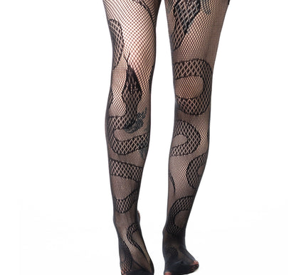 Poizen Industries Serpent Fishnet Tights