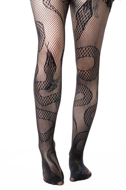 Poizen Industries Serpent Fishnet Tights