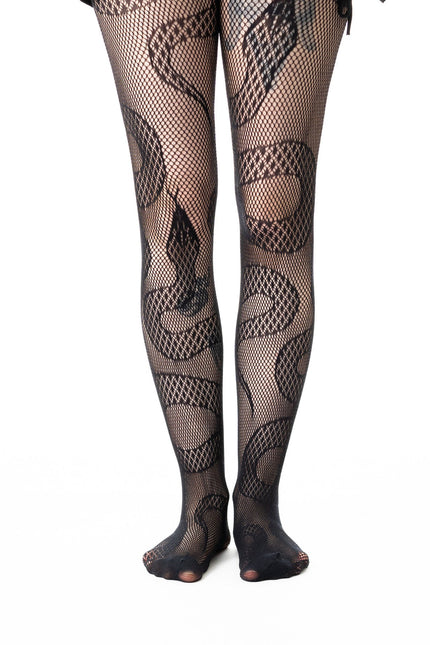 Poizen Industries Serpent Fishnet Tights