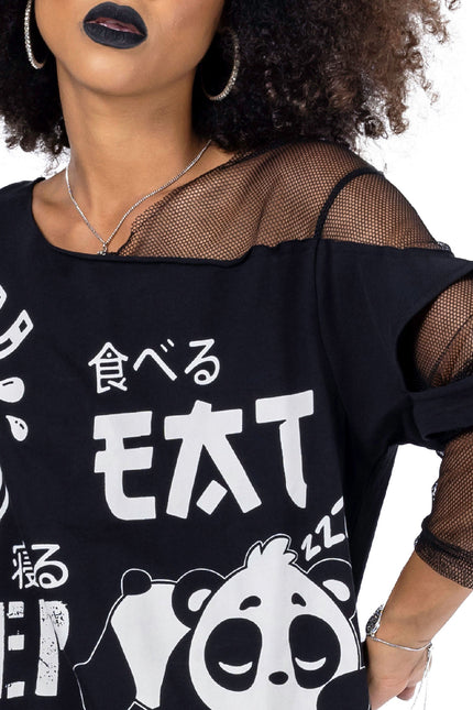 Cupcake Cult Sleep, Anime, Repeat Top | Black