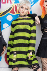Killstar Slimer Distress Knit Sweater