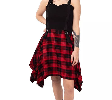 Chemical Black Spectral Dress | Red Tartan