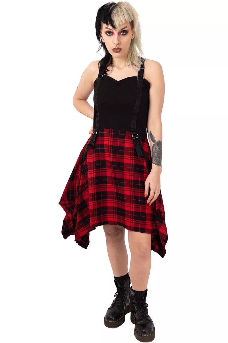 Chemical Black Spectral Dress | Red Tartan