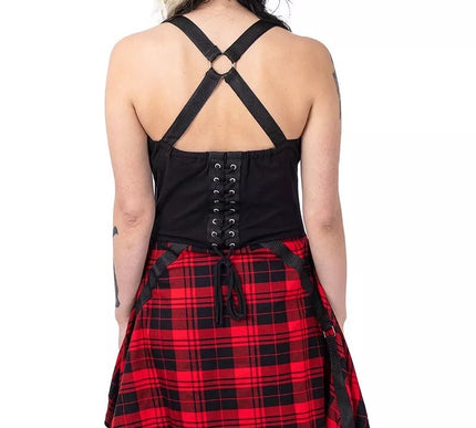 Chemical Black Spectral Dress | Red Tartan