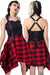 Chemical Black Spectral Dress | Red Tartan