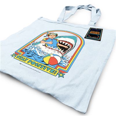 Steven Rhodes Tote Bag | Stay positive - Pastel Blue