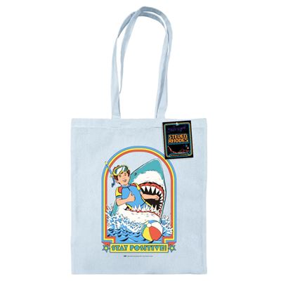 Steven Rhodes Tote Bag | Stay positive - Pastel Blue