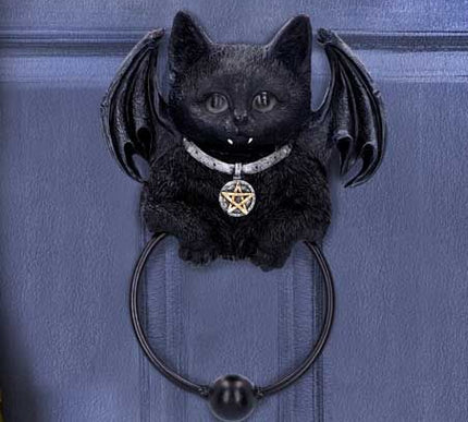 Vampuss Black Bat Cat Door Knocker 20cm