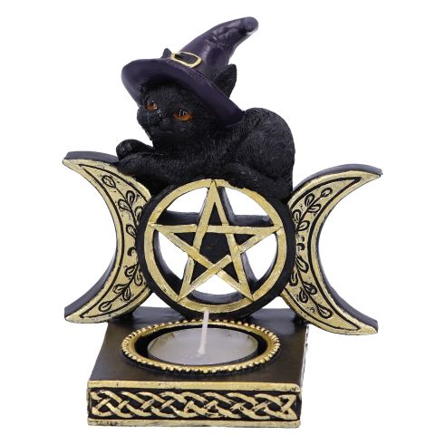 Black Magic Cat Tea Light Holder 11.2cm