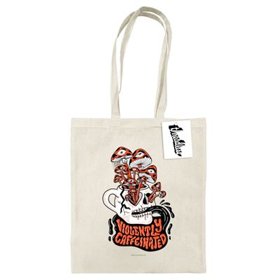 Letter Shoppe Violently Caffeinated Tote Bag