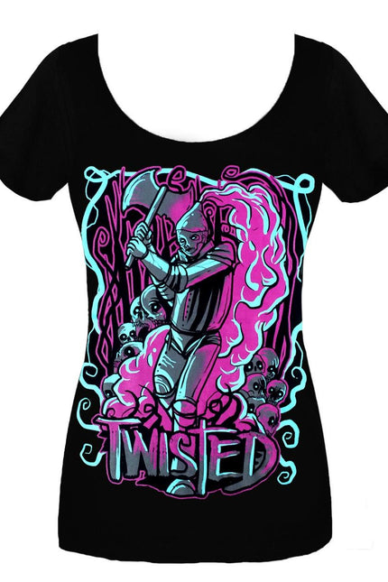 Twisted Apparel Tinman Scoop Neck T-Shirt | Black