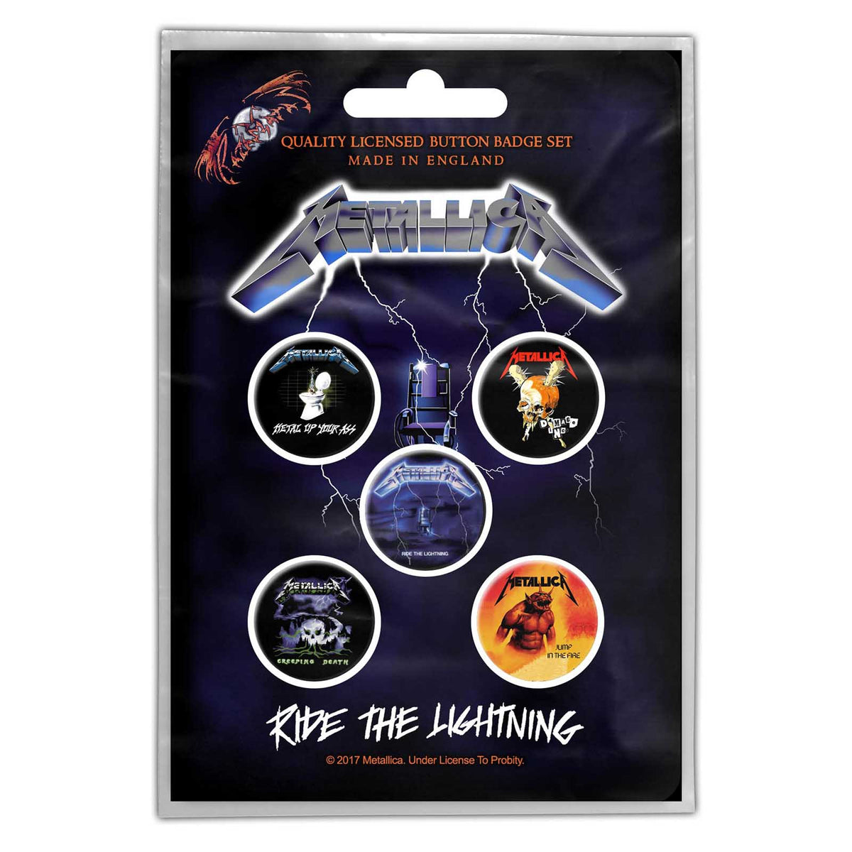 Metallica Ride The Lightning Button Badg