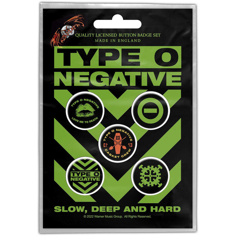 Type O Negative Slow Button Badge Pack