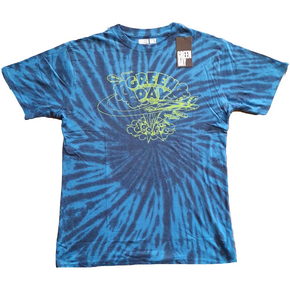 Green Day T-Shirt |  Dookie Line Art Blue Dip Dye