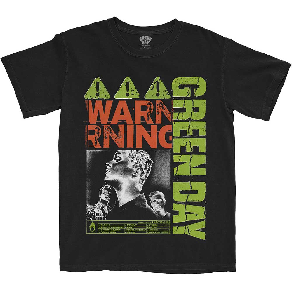 Green Day T-Shirt | Warning Black
