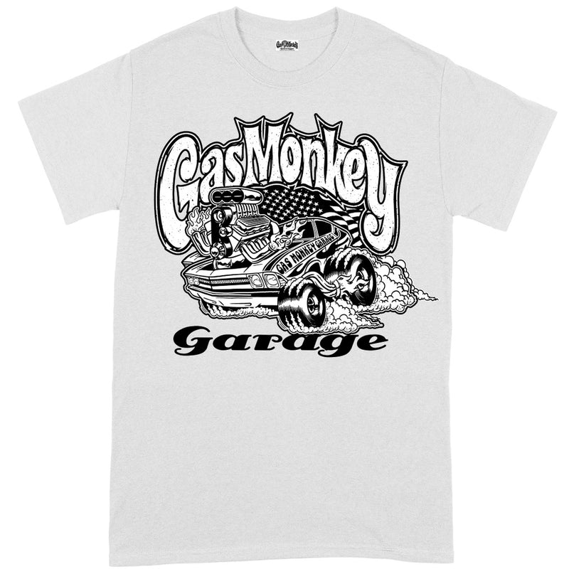 Gas Monkey Garage Muscle Car T-Shirt | White