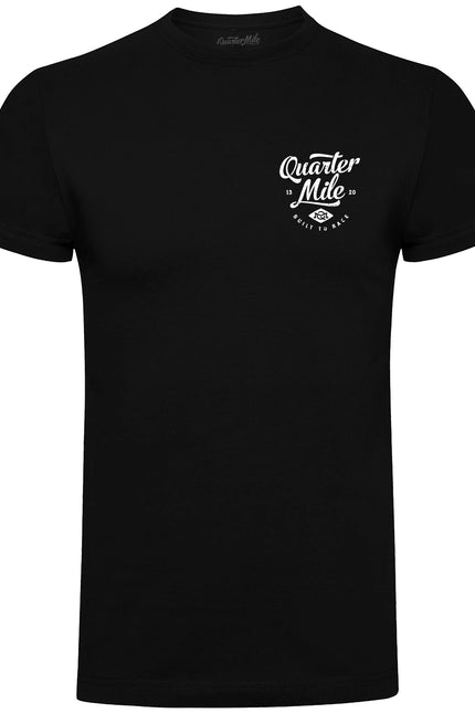 Quarter Mile Stacked T-Shirt | Black
