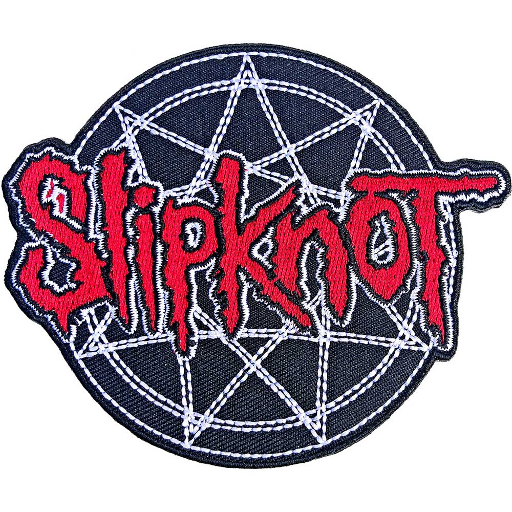 Slipknot Red Logo Over Nonogram Woven Patch