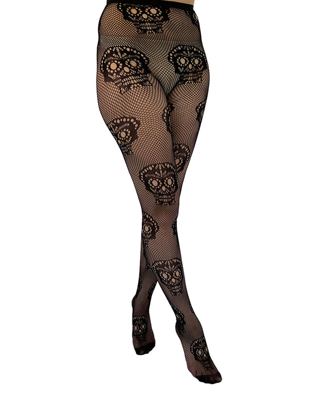 Pamela Mann Net Tights | Sugar Skull