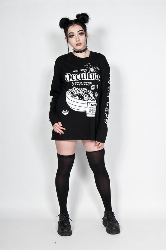 Twisted Apparel Occultios L/S T-Shirt | Black