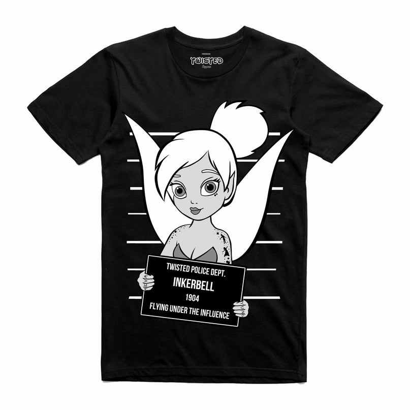 Twisted Tinkerbelle Mugshot T-Shirt | Black