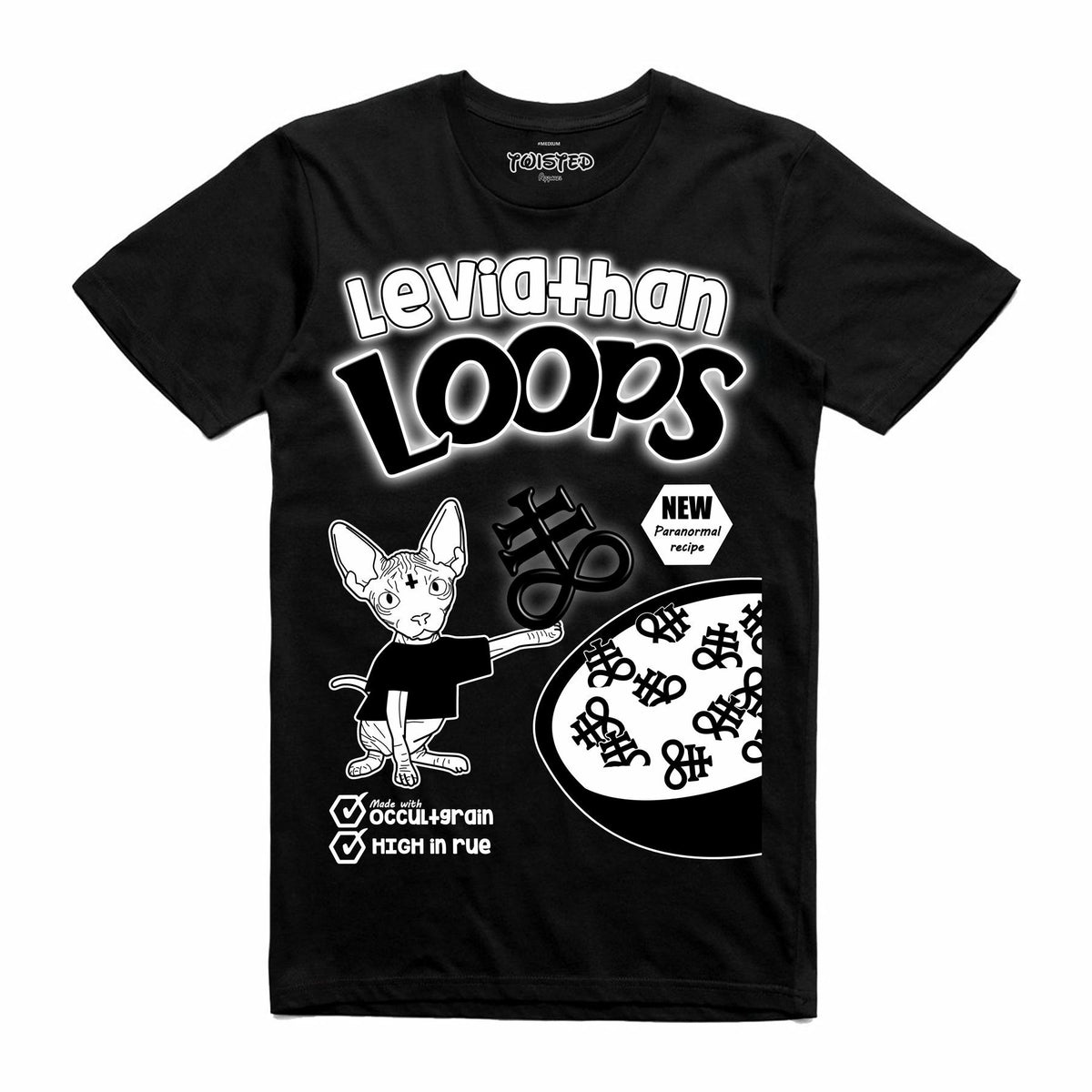 Twisted Apparel Leviathan Loops Occult T-Shirt | Black