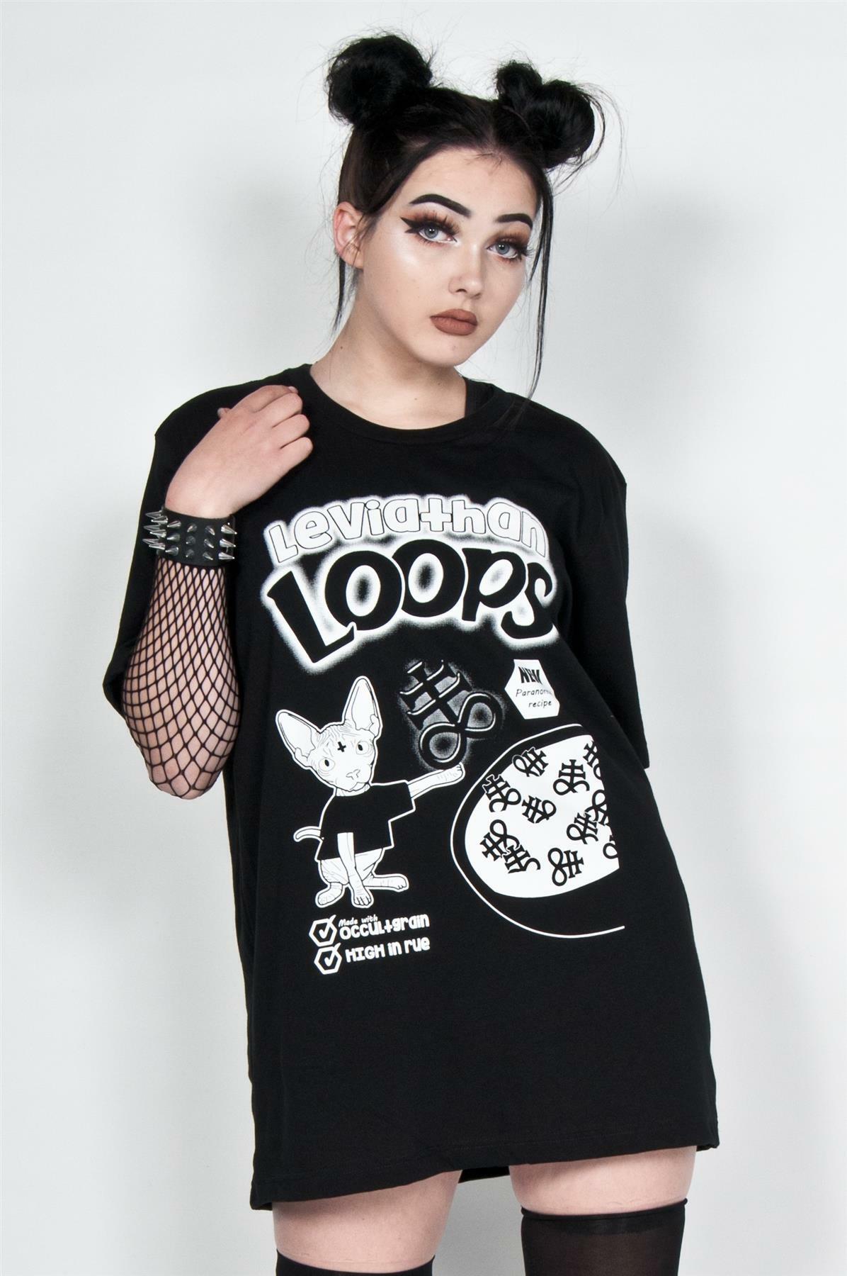 Twisted Apparel Leviathan Loops Occult T-Shirt | Black