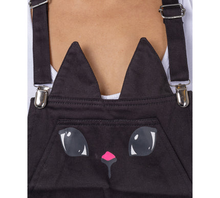 Cupcake Cult Broken Kitty Dungarees | Black