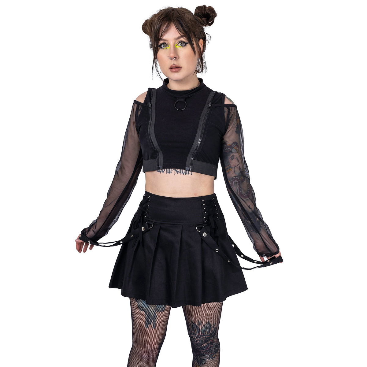 Poizen Industries Rebellious Skirt | Black